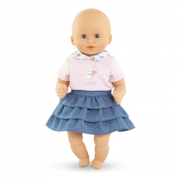 T-Shirt et Jupe à volants Week-end à Paris pour poupon 30 cm Corolle