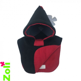 Capuchon bébé Polaire Noir/rouge Zoli