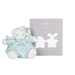 Doudou peluche ourson Patapouf vert d'eau Kaloo