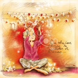 Carte Mon Amie Luce "Que votre cœur s'illumine de paillettes et d'amour"