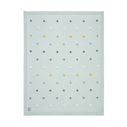 Couverture coton bio GOTS pois menthe clair Lassig