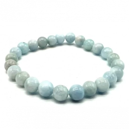 Bracelet Aigue Marine perles 8mm (aquamarine)