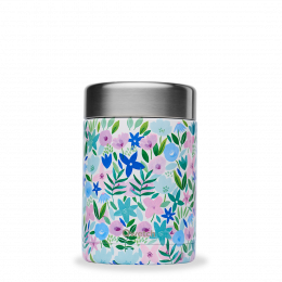 Boîte repas et soupe en inox 650 ml Floral bleu Qwetch