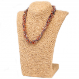 Collier en Éclats de Pierre et Perles - Agate Rouge