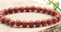 Bracelet boule 08mm jaspe rouge A Taille L