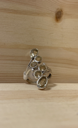 Bague citrine AA argent 925 réglabe Géo