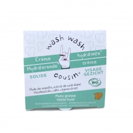 Crème hydratante solide peau grasse Wash wash cousin