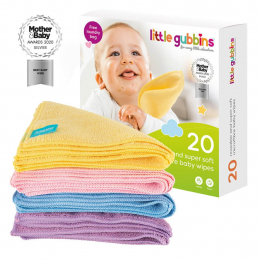 20 Lingettes lavables en microfibre Little Gubbins