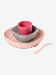 Set vaisselle silicone pink Beaba