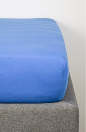 Drap de housse en coton BIO 90x200cm Bleu jeun Kadolis