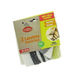 Lavettes essuie-tout 100% fibres recyclées Droguerie écologique