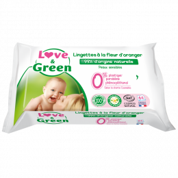 Lingettes Hypoallergéniques à la fleur d'oranger Love and green