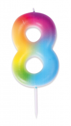 Bougie multicolore - chiffre 8