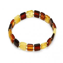 Bracelet d'ambre plat multicolore Adulte