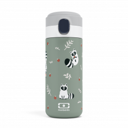 Bouteille réutilisable POP Isotherme 360ML vert Raccoon Monbento