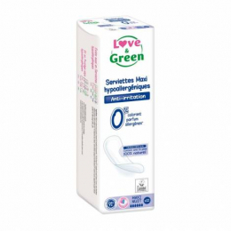 Serviettes hypoallergéniques MAXI NUIT Love and green