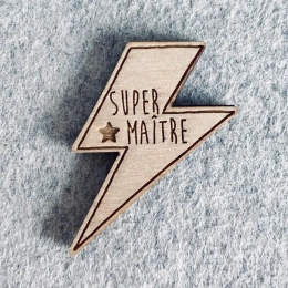 Pin's en bois - Super Maitre Les petites hirondelles