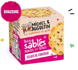Sablés sucrés gouttes de chocolat 40g Michel et Augustin