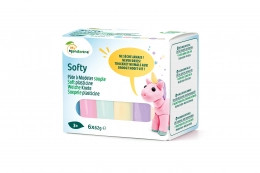 Softy Softy - Assortiment 6 x 62g pâte à modeler enfant souple, pastel