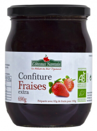 Confiture fraises bio (au sucre de canne bio) 690 g Côteaux Nantais