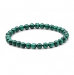 Bracelet boule malachite foncée AA 6mm